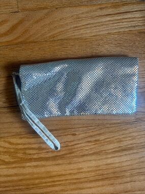 Silver Wristlet Clutch
